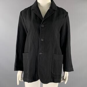 CASEY CASEY Size L Black Wool Linen 3 button Jacket